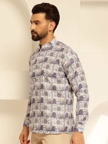 Premium Printed Casual Cotton Shirt for Men – Full Sleeve Stylish Regular Fit Shirt